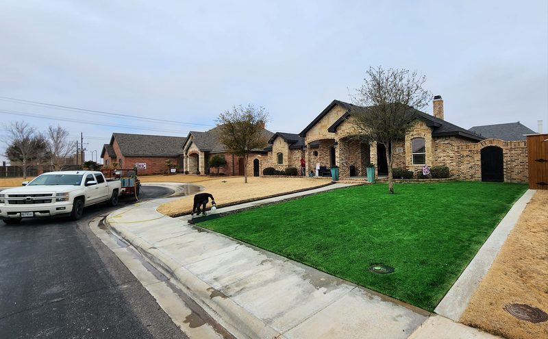 Turf painting for instant green curb appeal